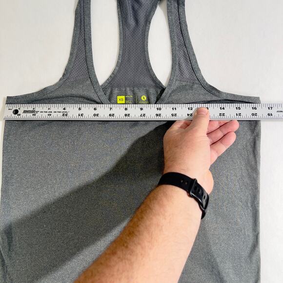 Xersion Performance Workout Top Woman's XS Slim Fit Grey Racer Back Straps Tank - Picture 5 of 11
